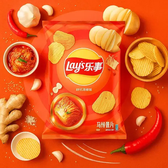 Lays Korean Kimchi ízű burgonyachips 70g