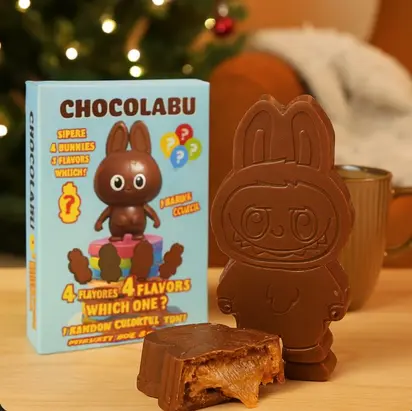 Labubu meglepetés csokoládé 4féle ízben és formában 100g